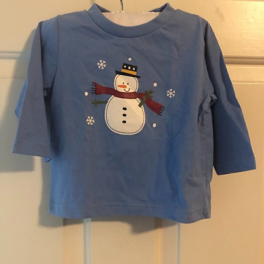 Snowman Long Sleeved Shirt. Size 12 months